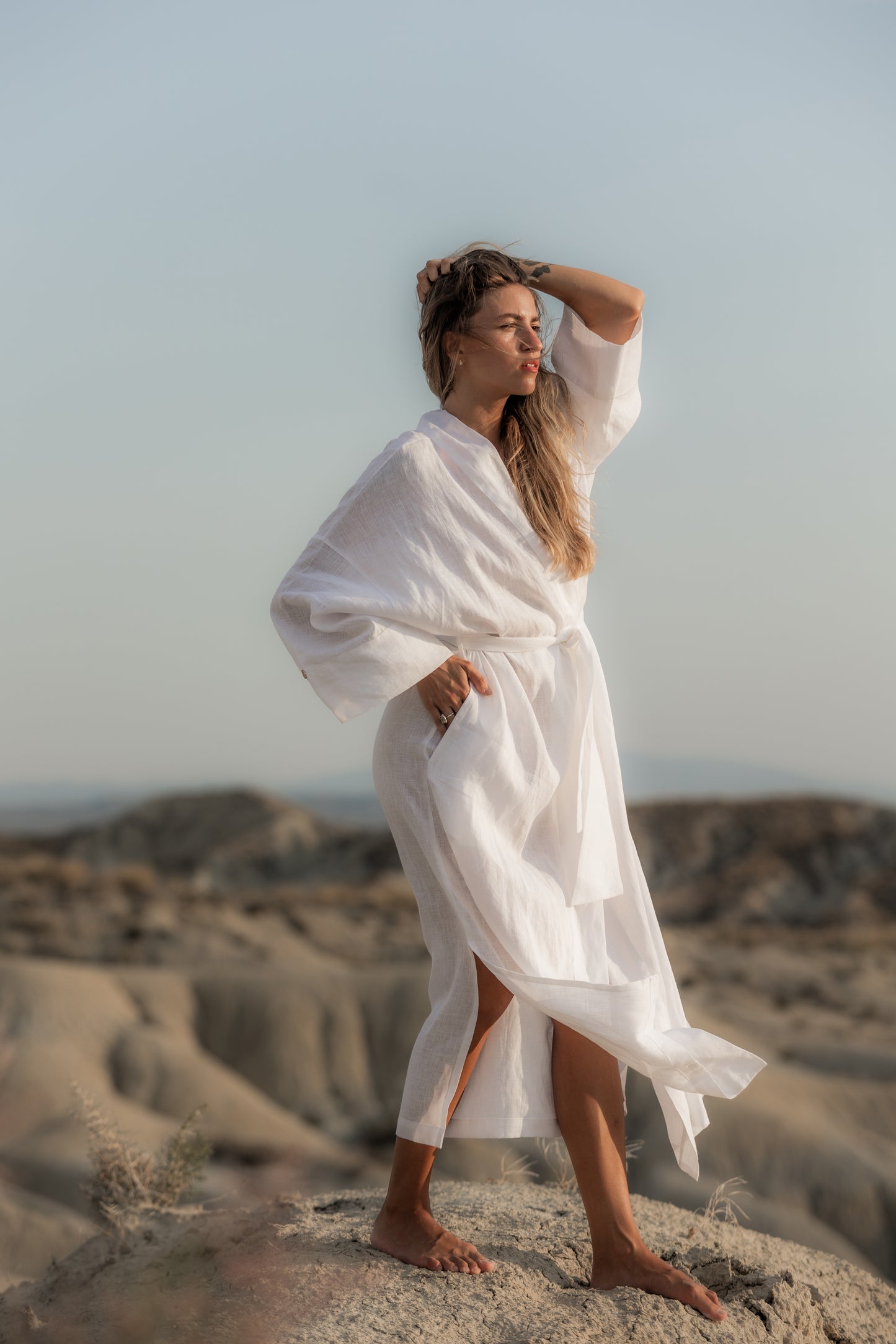 Linen maxi kimono dress “Lono”