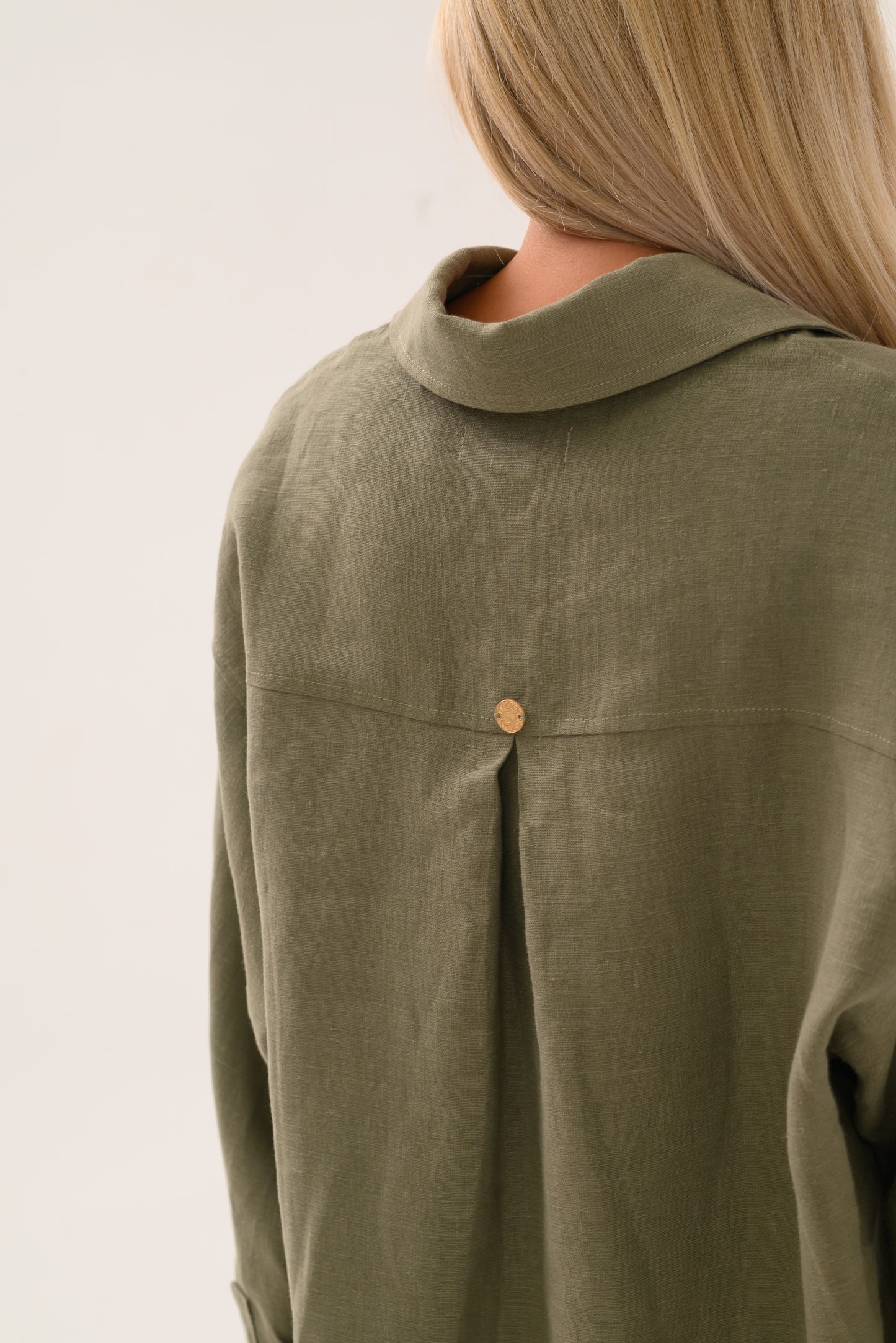 Women's linen 100% suit TOTAL GREEN