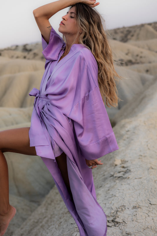 Maxi kimono dress purple “Intuition”