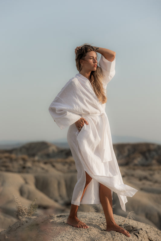 Linen maxi kimono dress “Lono”