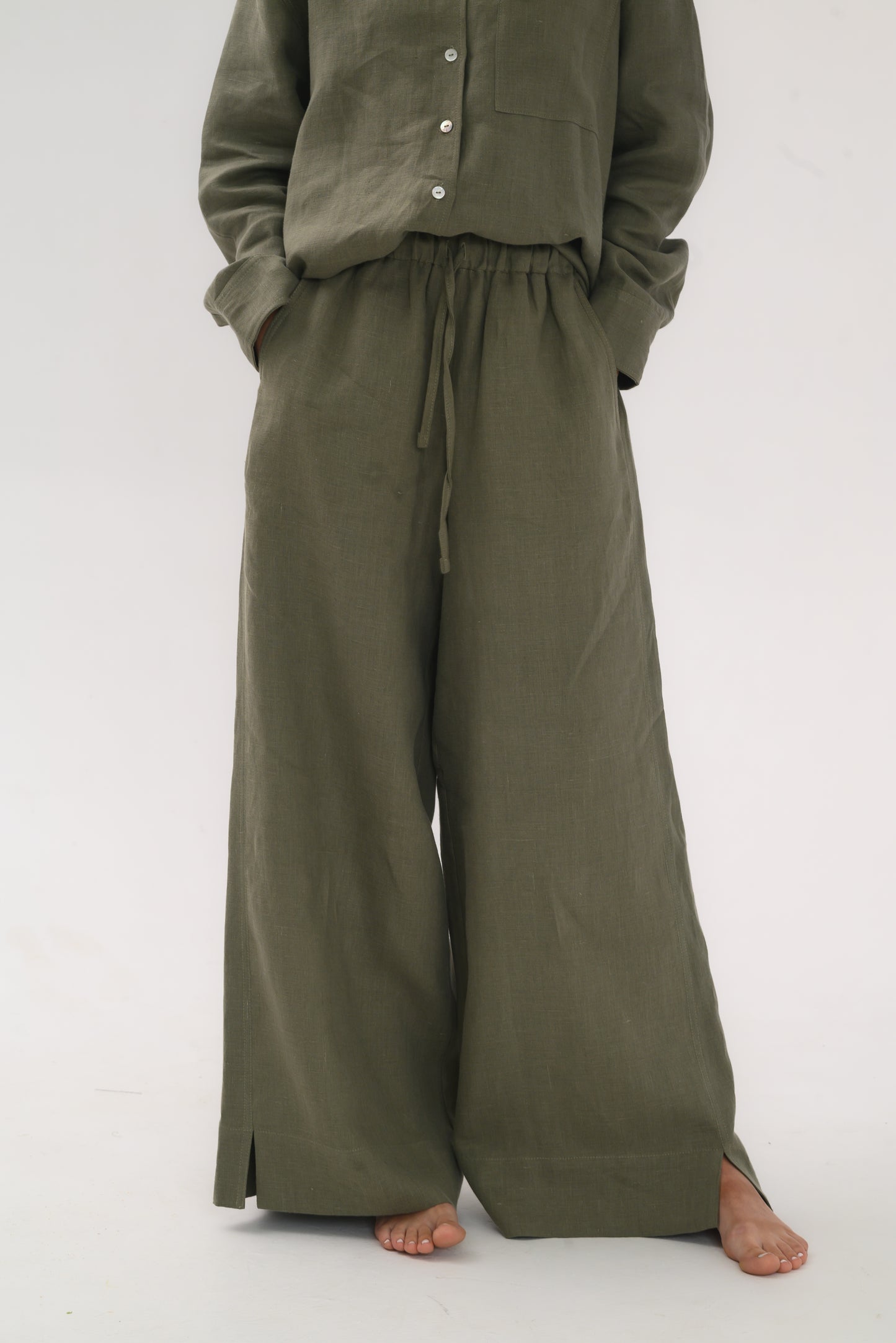 Family look, mother and daughter suit, olive