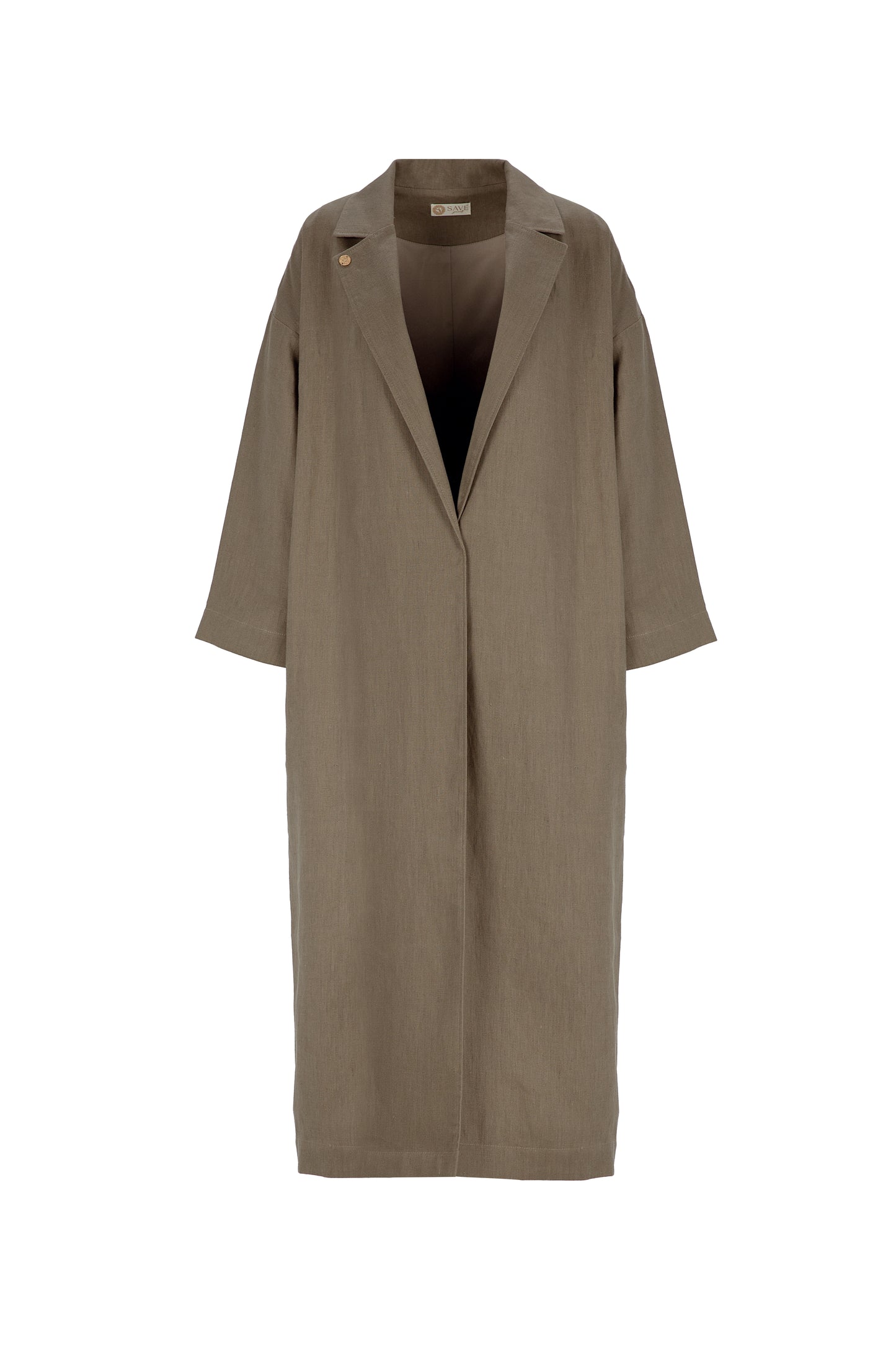 Trench coat made of 100% linen with cotton lining, beige