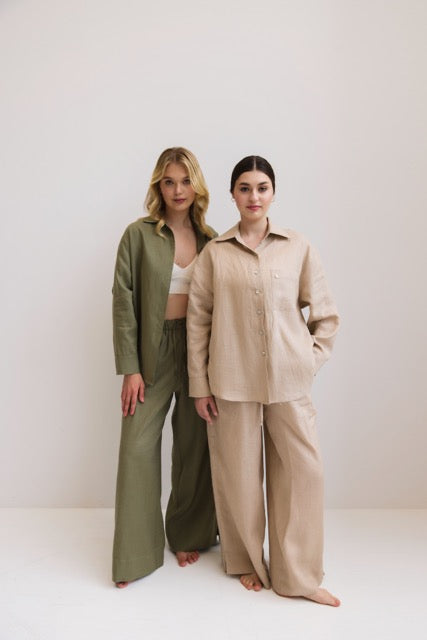 Women's linen 100% suit TOTAL BEIGE