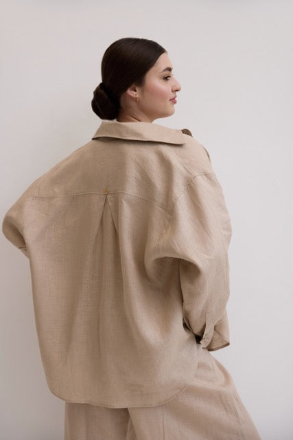 Women's linen 100% suit TOTAL BEIGE